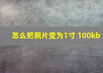 怎么把照片变为1寸 100kb